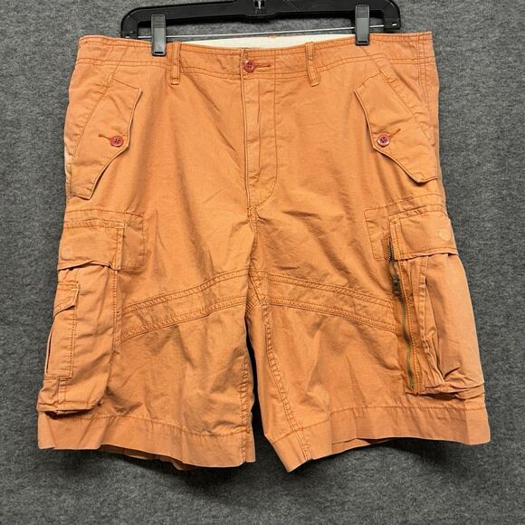 Polo Ralph Lauren Military Surplus Shorts Mens 34 Orange Cargo Utility Y2K - Picture 1 of 9